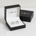 Eluria Silver Bow Pearl Stud Earrings