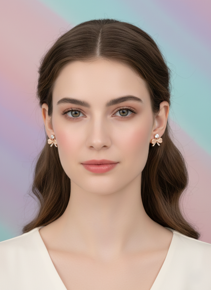 Eluria Gold Bow Stud Earrings