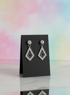 Eluria Stylish Silver Diamond Shape Drop Earrings for Women & Girls | Daily & Party Wear | 1 Pair