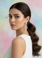 Eluria Stylish Silver Diamond Shape Drop Earrings for Women & Girls | Daily & Party Wear | 1 Pair