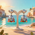 Eluria Oxidized Silver Multicolour Beaded Jhumka Earrings – 2.0